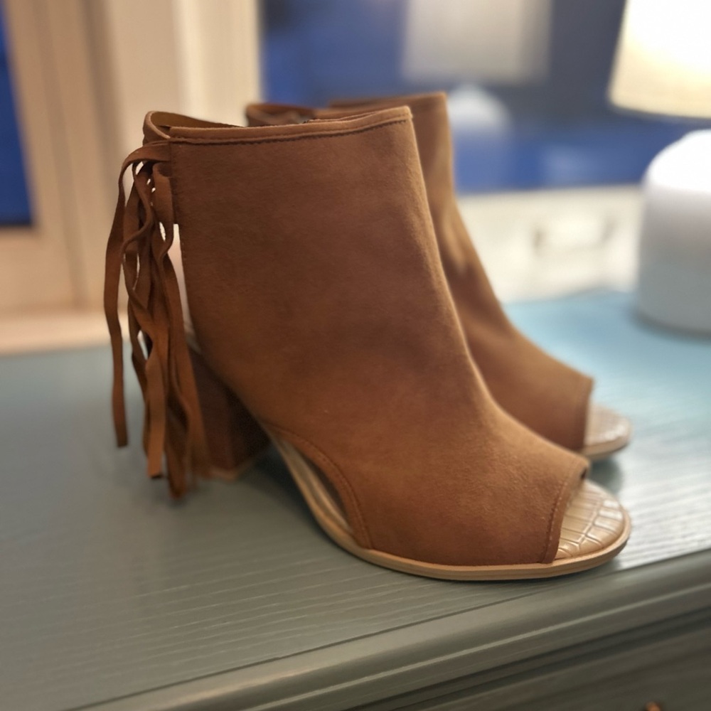 Aldo Lennoxville Camel Colored Peep Toe Bootie